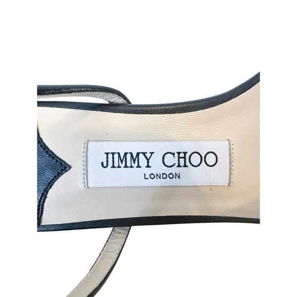 Jimmy Choo Amari Black Leather Pearl Ankle Wrap Sandals 36.5 - Picture 9 of 12